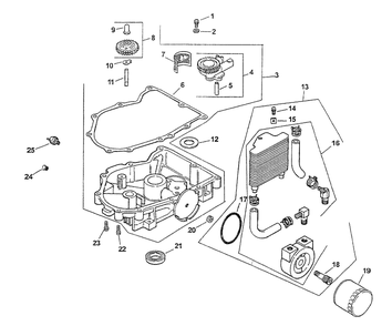 Kohler Oil Pan / Lubrication Diagram and Parts List for 3654 53AB5B8K100-ZT54 Cub Cadet Lawn Mower